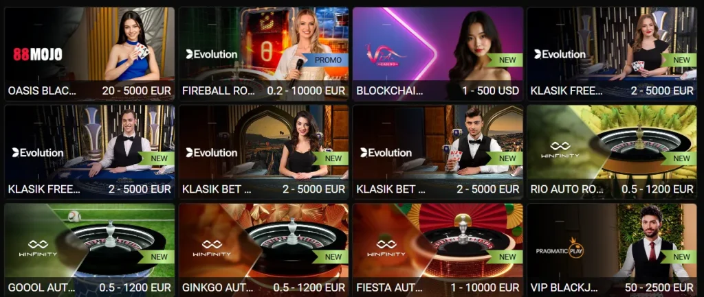Casino en direct avec croupiers professionnels