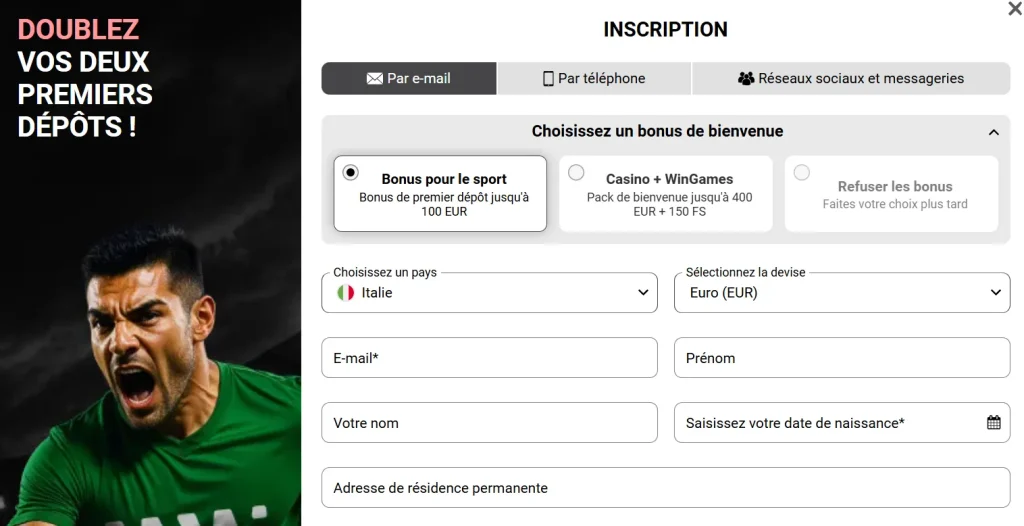 Processus d'inscription via l'application WinWin 