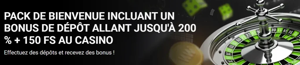 Pack de bienvenue Casino 