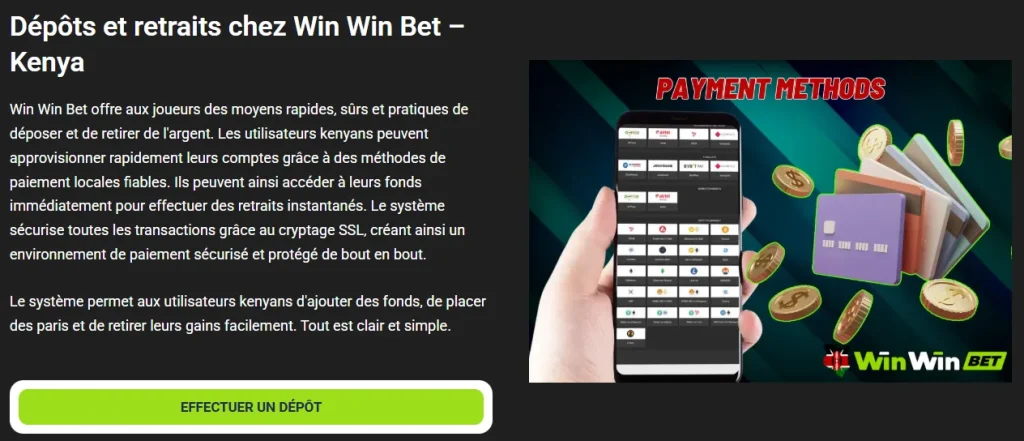 Méthodes de paiement chez WinWin CI